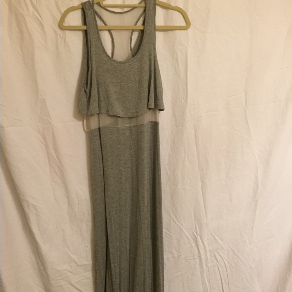 gray maxi dress